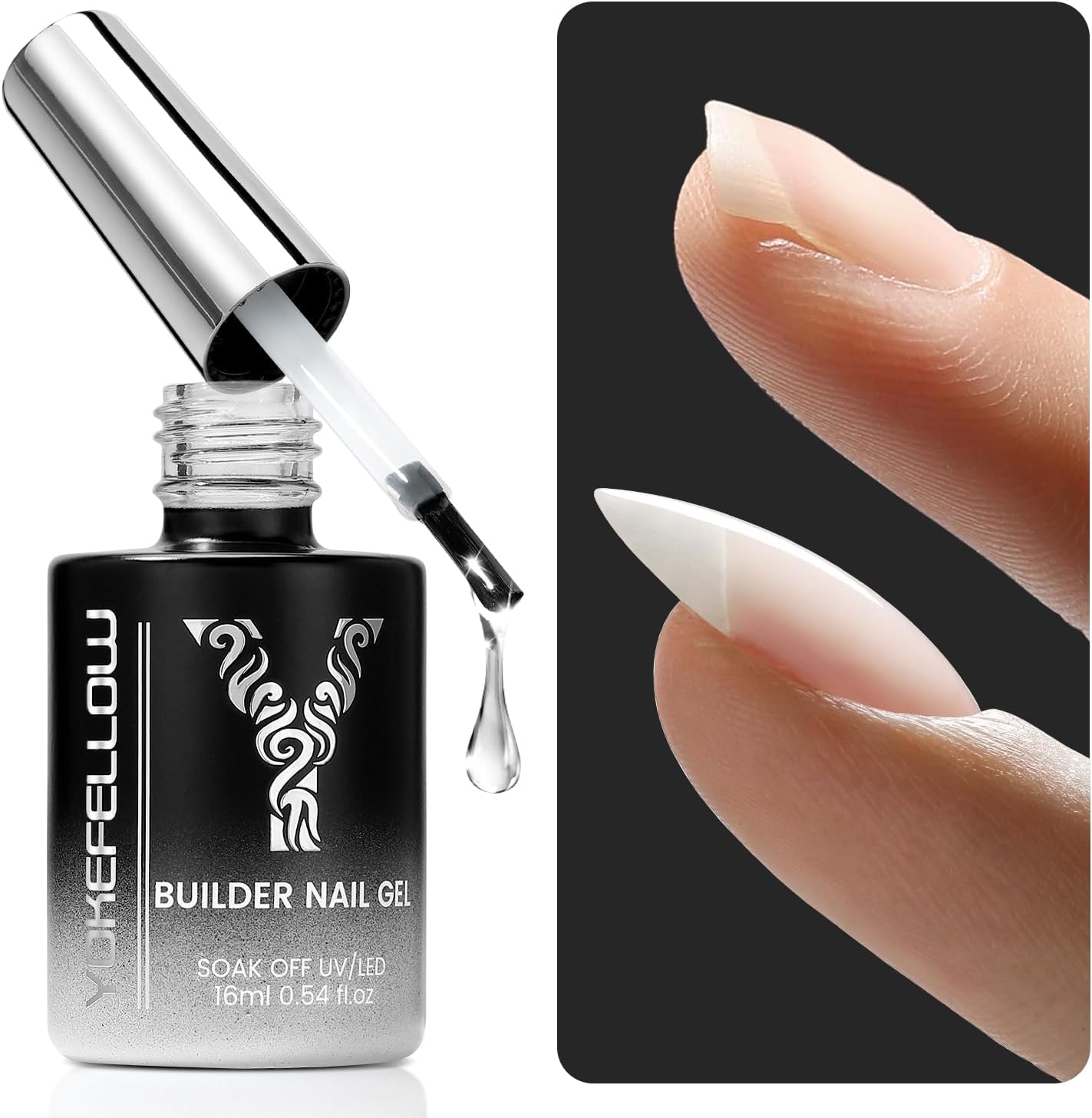 Yokefellow Clear Builder Nail Gel 16ml bottle front view