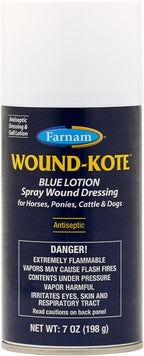 Farnam Wound-Kote Blue Lotion Spray front view for animal wound care