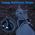 SALFSE cat harness double metal D ring leash attachment close up