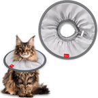 Agape ivory medium soft pet cone on a domestic cat