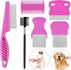 Flea Comb for Cats Dogs, 6 Pack Pet Lice Comb Set Pet Grooming Pets for Small, Medium & Large PetsPink - Image 12