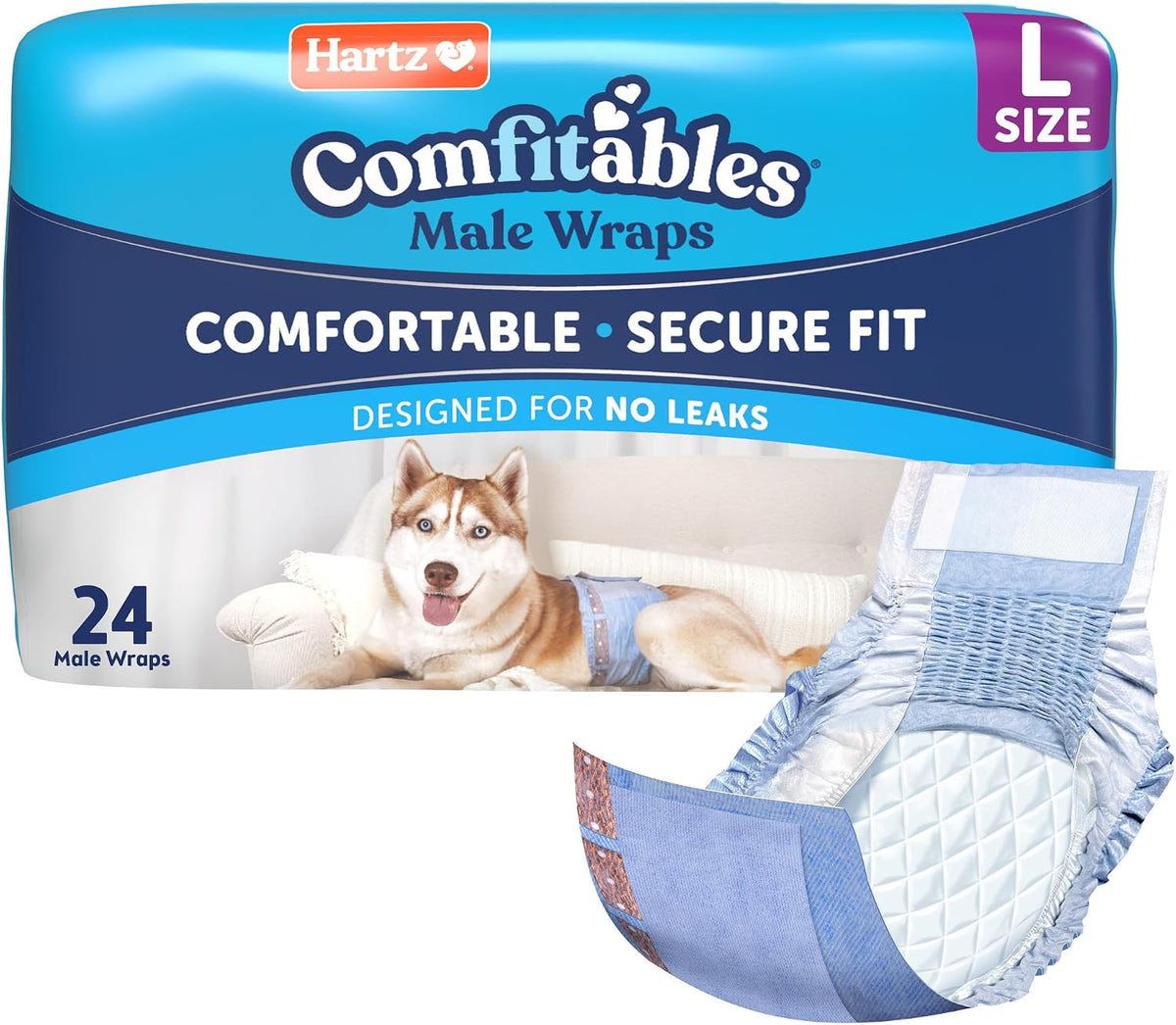 Hartz Comfitables Disposable Male Dog Wraps with Stretchy Waistband, Small 40 Count - Image 15