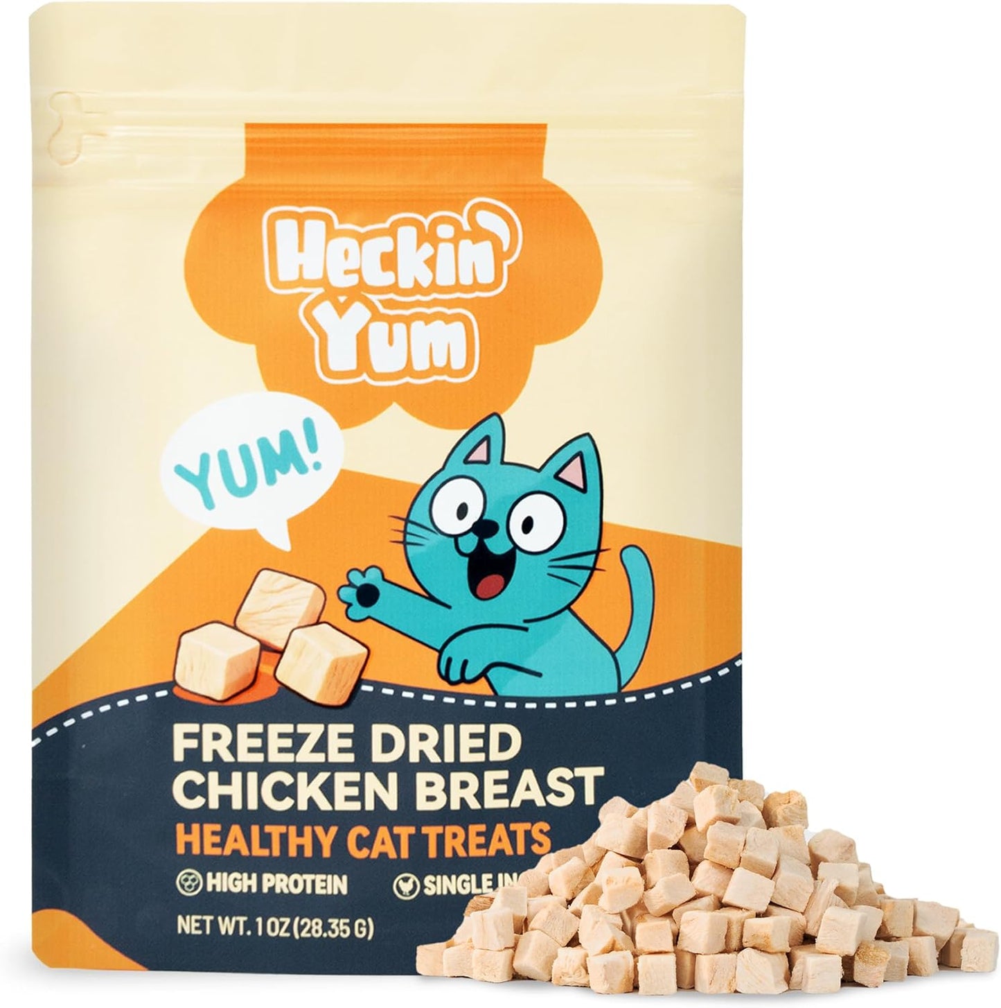 Freeze Dried Chicken Cat Treats, Single Ingredient Chicken Breast Cat Snacks, High Protein Grain-Free Food Topper for Picky Cats, 4 oz - Image 11