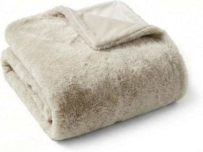 4 Cats & Dogs Leak Resistant Mini Faux Fur Throw, Soft European Faux Fur Pet Blanket, Velvet Backing, 40 x 30 Inch Cozy Furniture Protector for Pets, Machine Washable (Taupe) - Image 14