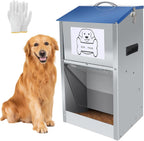 Hizmivos large capacity gravity fed dog feeder showcasing full weather resistant build