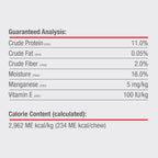 Premium quality imported dog chews showing text and ingredient details