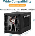 Petsfit black pet kennel cover with detachable top flap open for airflow