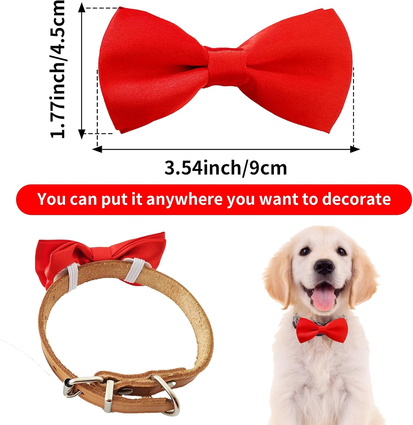 PET SHOW pet collar charms displaying red and blue sliding bowties