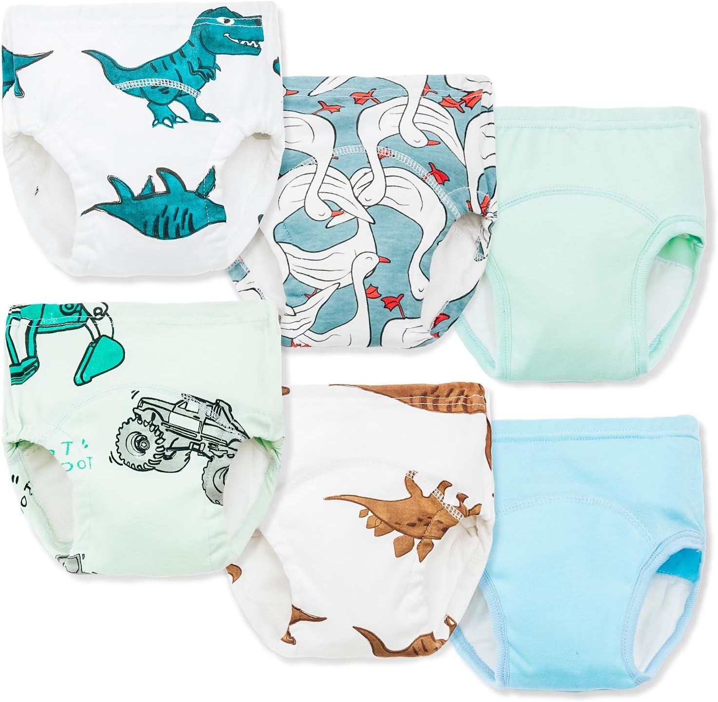 Joyo Roy 6 Pcs potty training underwear boys front view showing colorful cartoon patterns