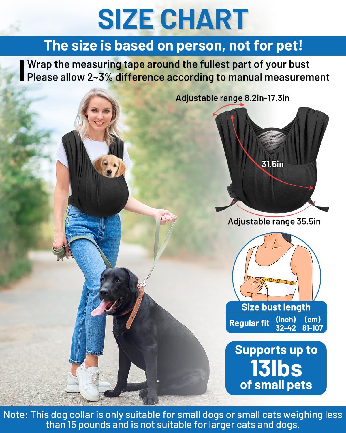 Adjustable straps on Vokvaktak dog sling carrier