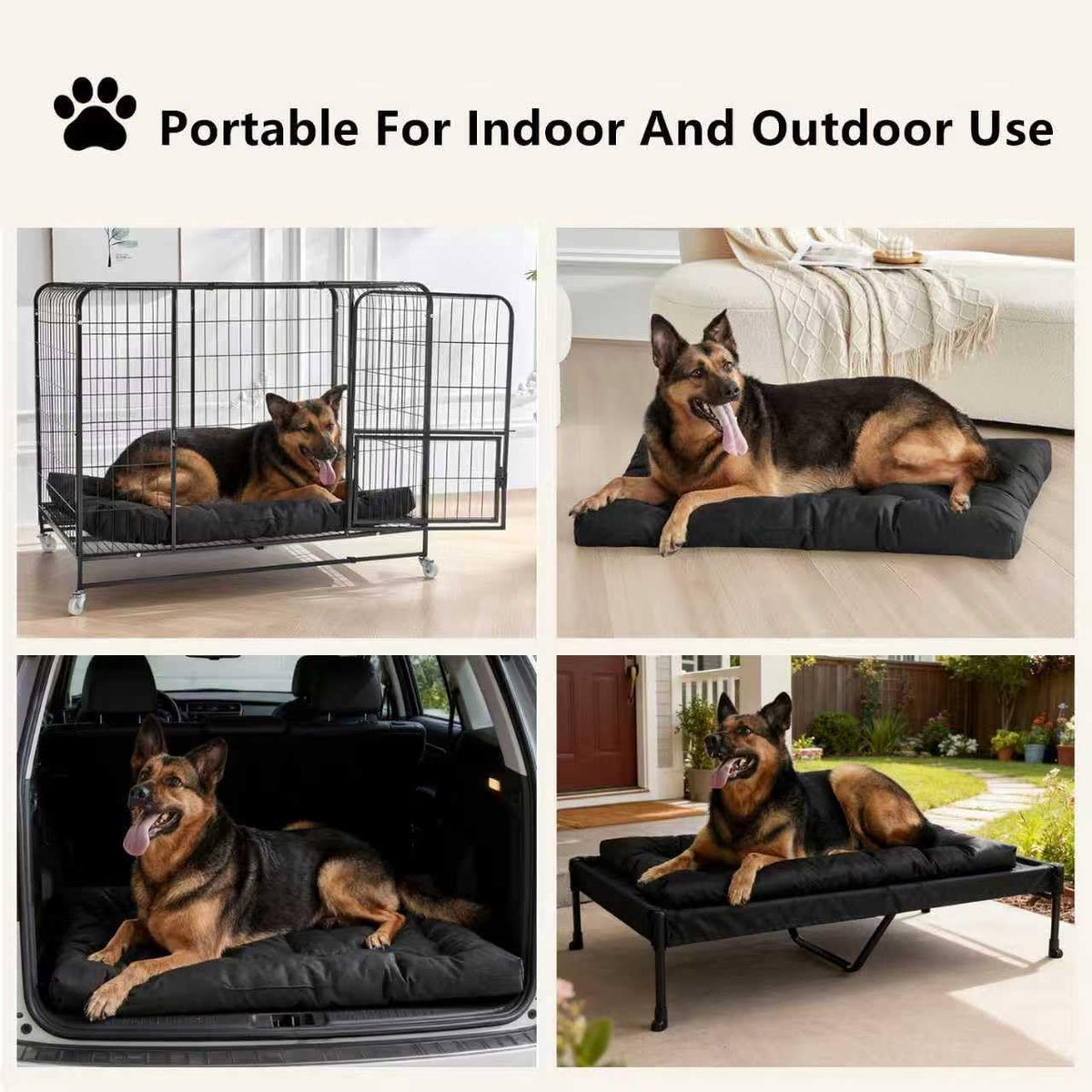 Machine washable dog mat folded for travel storage