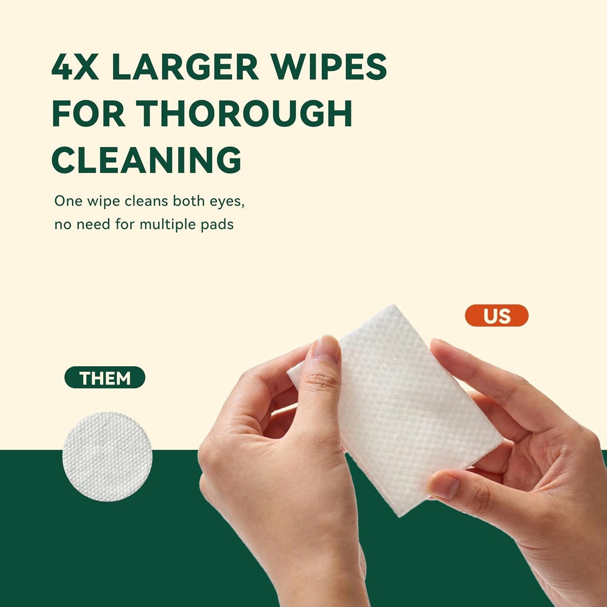 Biodegradable dog eye wipes packaging with lifestyle pet background