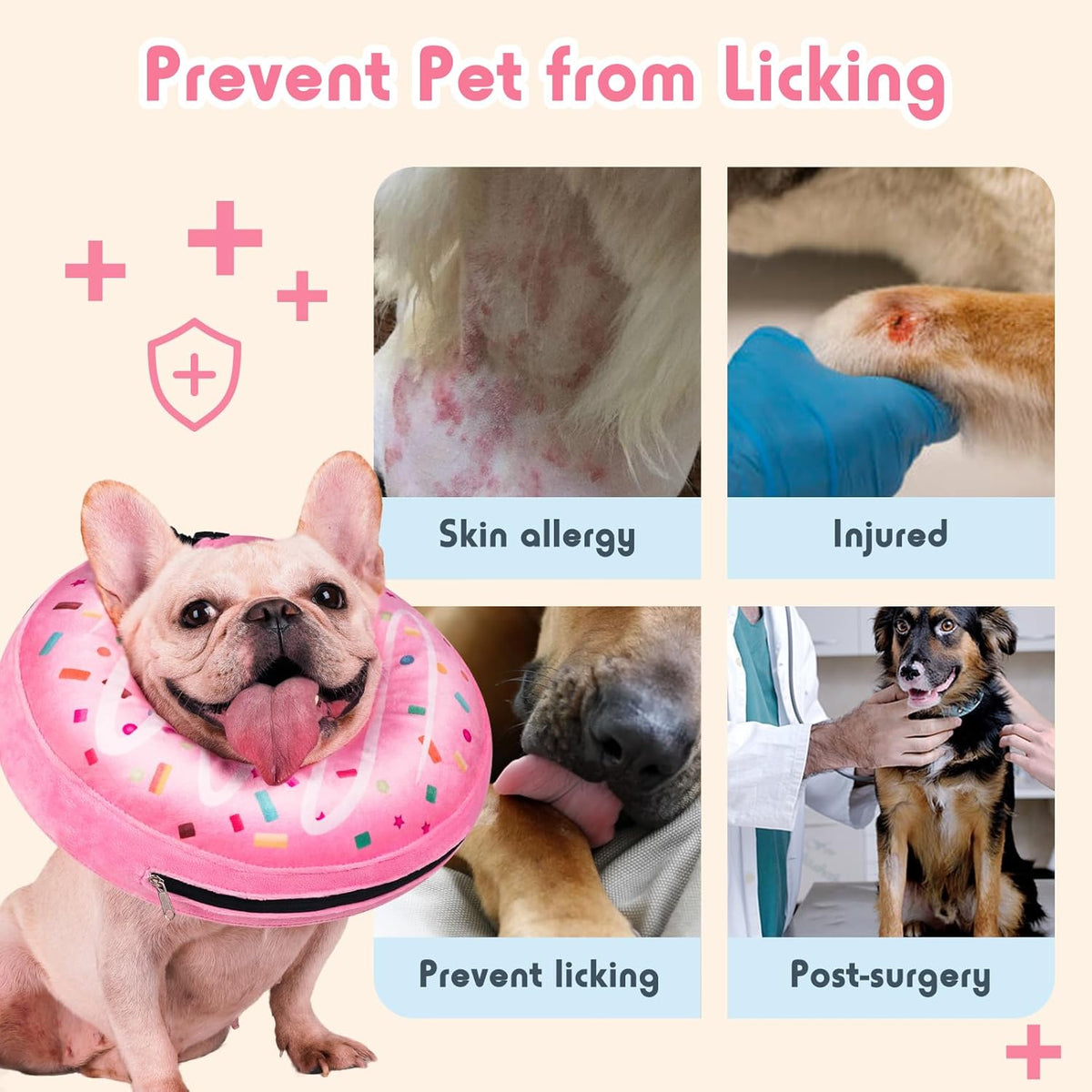 Didopet pink inflatable e-collar packaging and product details