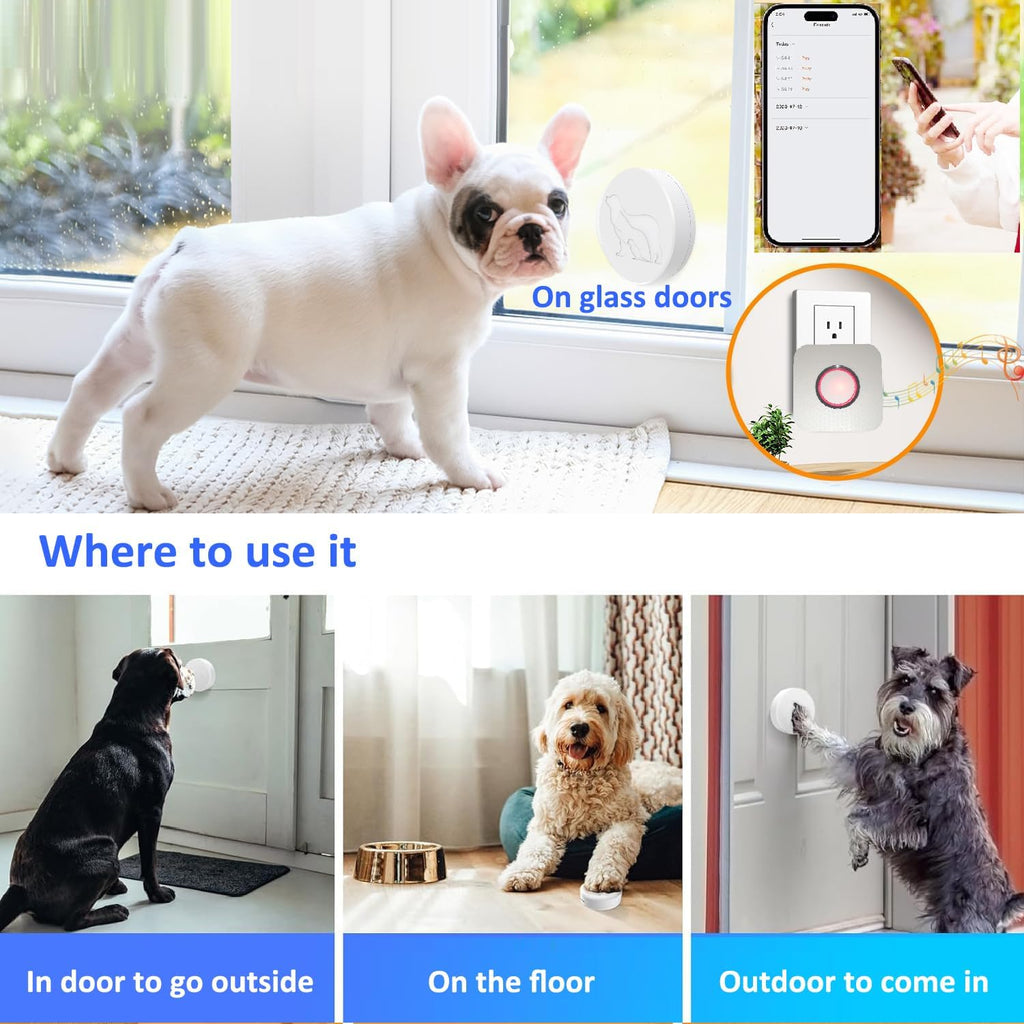 White wireless dog door bell receiver for indoor use