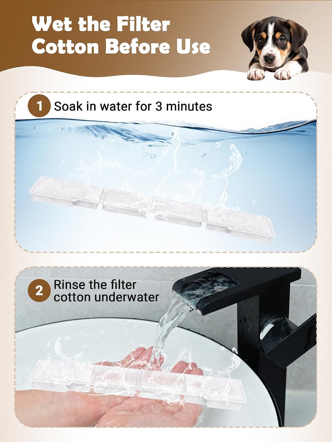 Detailed view of Kastty pet fountain pump sponge set