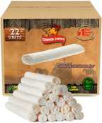 Durable all natural beefhide treats for small and medium dogs.