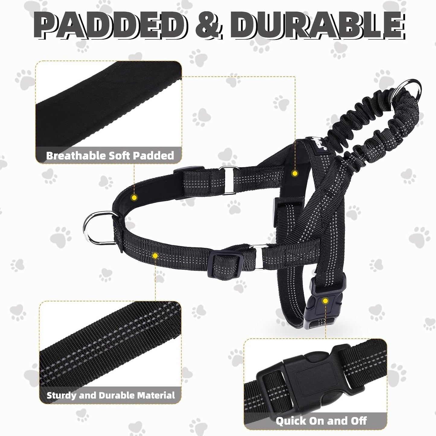 Buckle and adjustable strap mechanism on dog harness