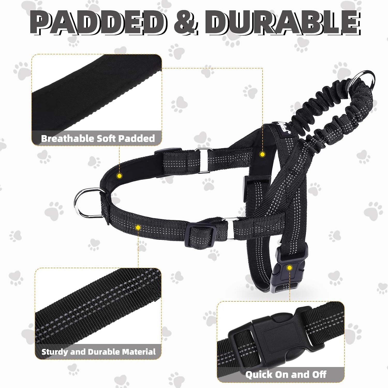 Buckle and adjustable strap mechanism on dog harness