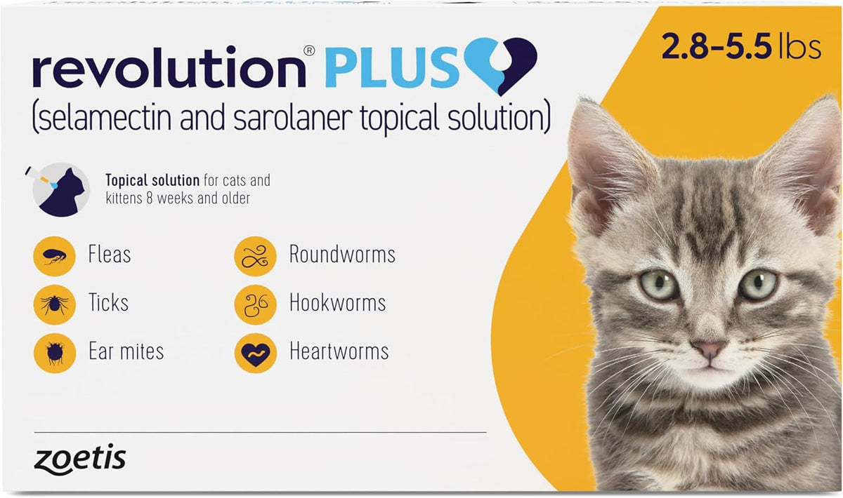 Revolution Plus (selamectin and sarolaner Topical Solution) for Cats, 5.6-11 lbs (Orange), 1 Tube - Image 12