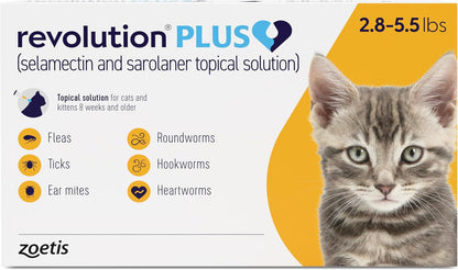 Revolution Plus (selamectin and sarolaner Topical Solution) for Cats, 5.6-11 lbs (Orange), 1 Tube - Image 12