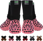 EXPAWLORER Anti Slip Dog Socks to Prevent Licking Paws, Hot Pavement Dog Boots & Paw Protectors Booties for Hardwood Floors with Heart Grippers, Dog Shoes for Small Medium Large Senior Dogs Grey S - Image 14