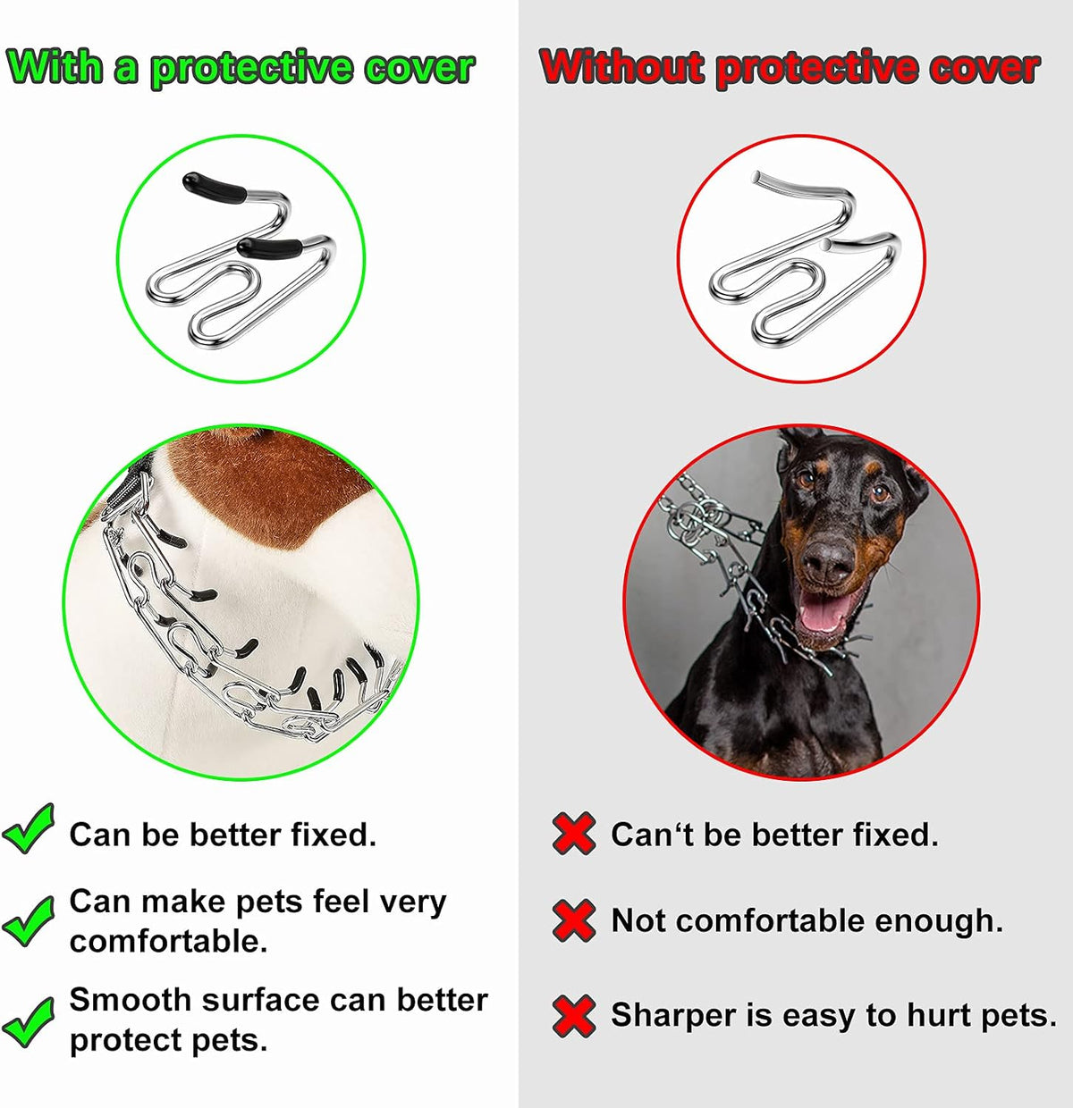 A collection of Frienda premium rubber tips demonstrating the easy slide-on application for pet owners.