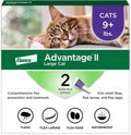 Advantage II Large Cat Flea Treatment front view packaging showing 2 month supply for cats over 9 pounds.