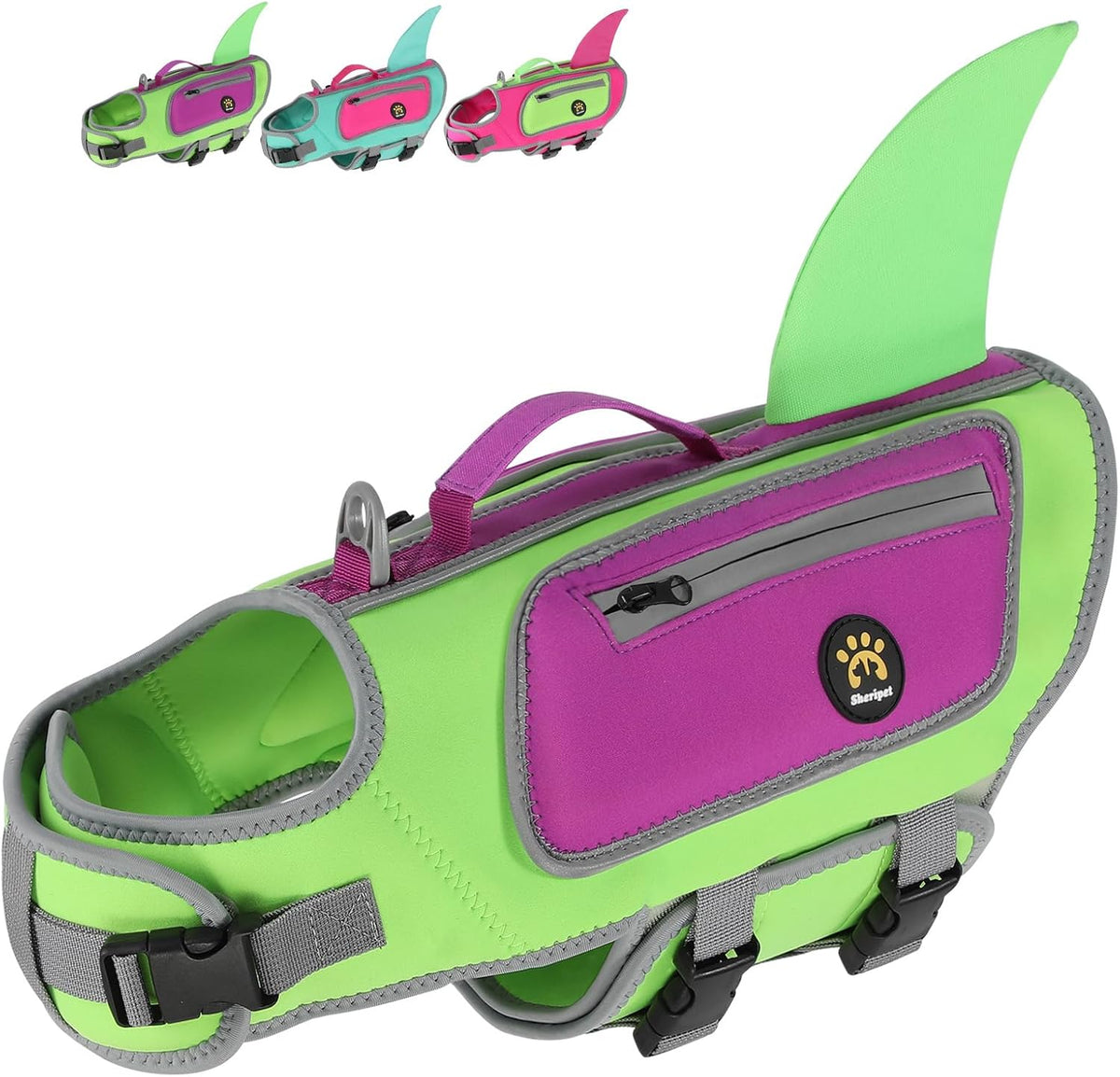 Dog Life Jacket, Shark Dog Life Vest Adjustable Pet Swimming Safety Vest with Superior Buoyancy & Rescue Handle for Small Medium Large Dogs, Swim, Pool, Beach, Boating (Turquoise, X-Small) - Image 11