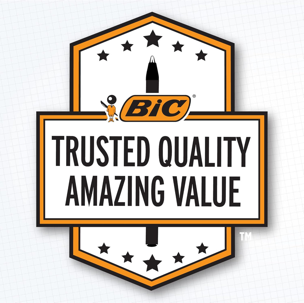 Transparent barrel overview of the BIC Cristal ballpoint pen showing the internal black ink level