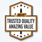 Transparent barrel overview of the BIC Cristal ballpoint pen showing the internal black ink level
