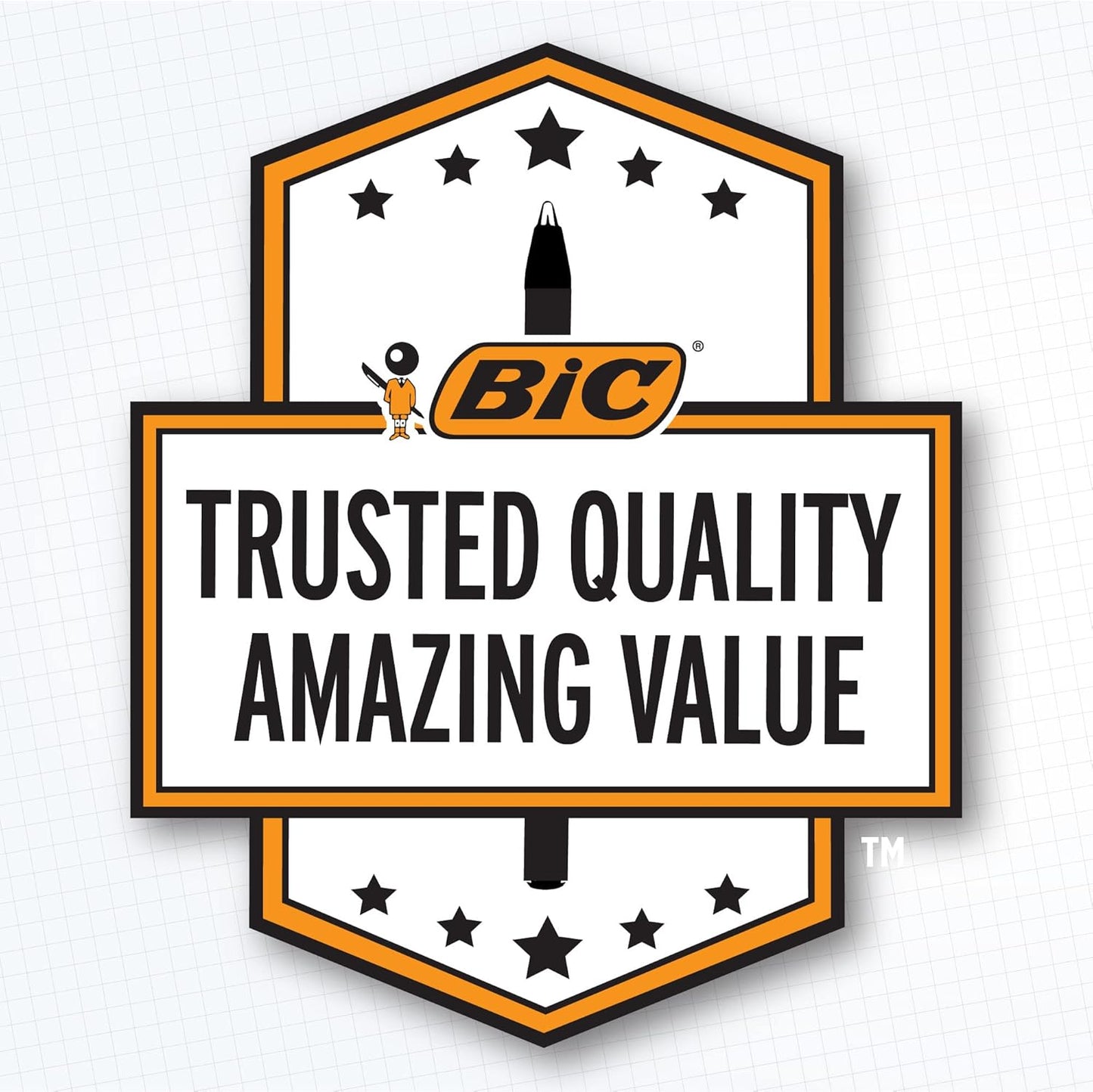 Transparent barrel overview of the BIC Cristal ballpoint pen showing the internal black ink level