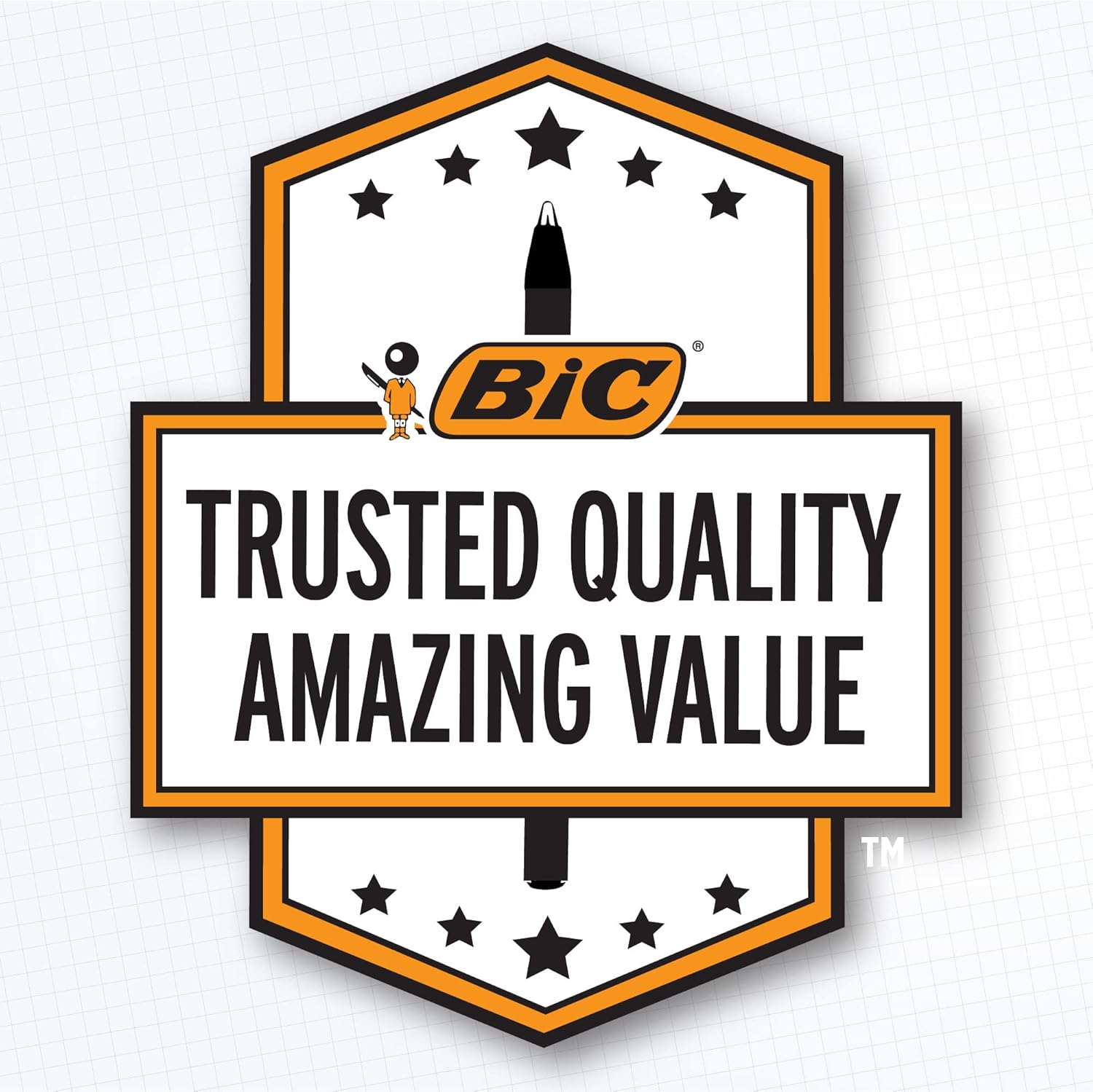 Transparent barrel overview of the BIC Cristal ballpoint pen showing the internal black ink level