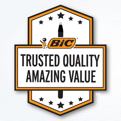 Transparent barrel overview of the BIC Cristal ballpoint pen showing the internal black ink level