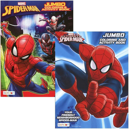 Marvel Spiderman coloring and activity book set front view showing superhero action pages.
