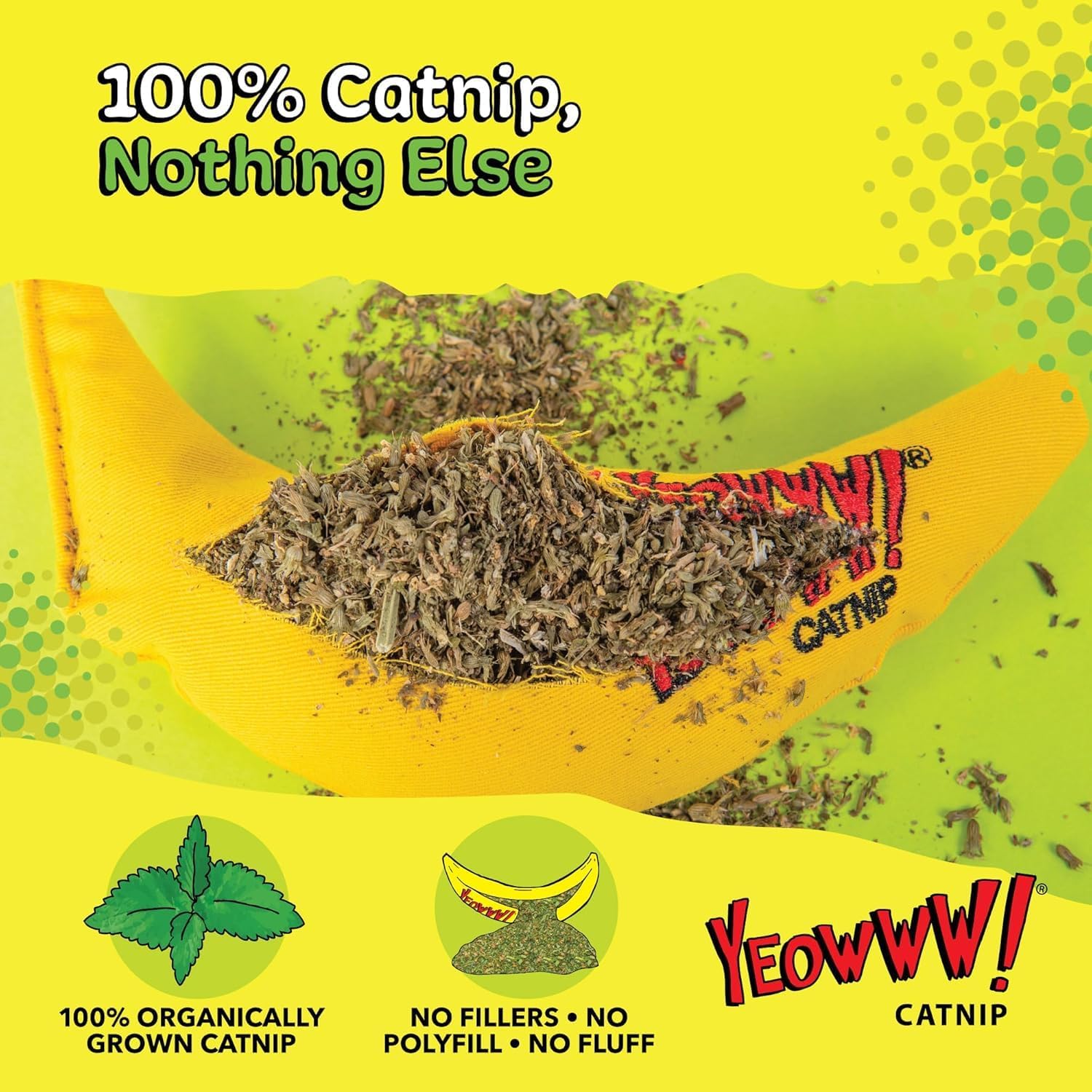 Durable cotton twill material on Yeowww! banana toy