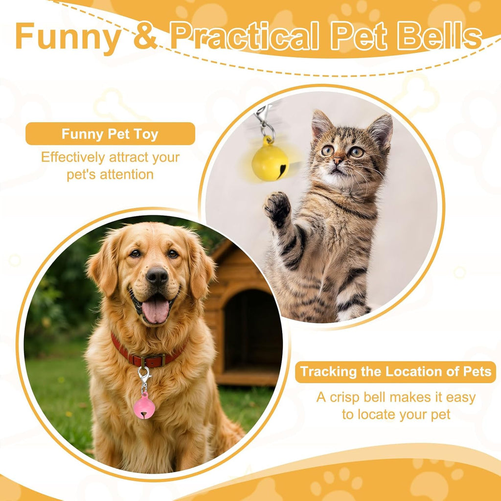 PETAXCELL loud crisp sound dog collar bell attached to a red nylon pet collar