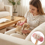 Ergonomic handle detail on the MIJIJHH rabbit hair maintenance brush