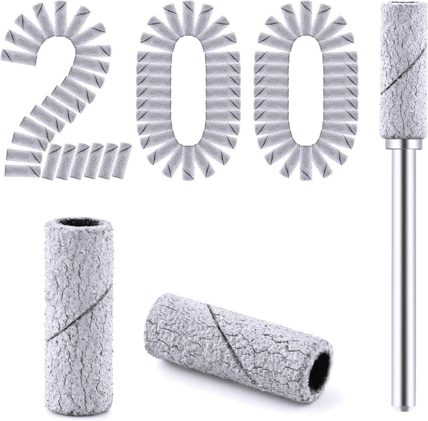 Cellentool 200 count nail drill bits small sanding bands pack front view showcase.
