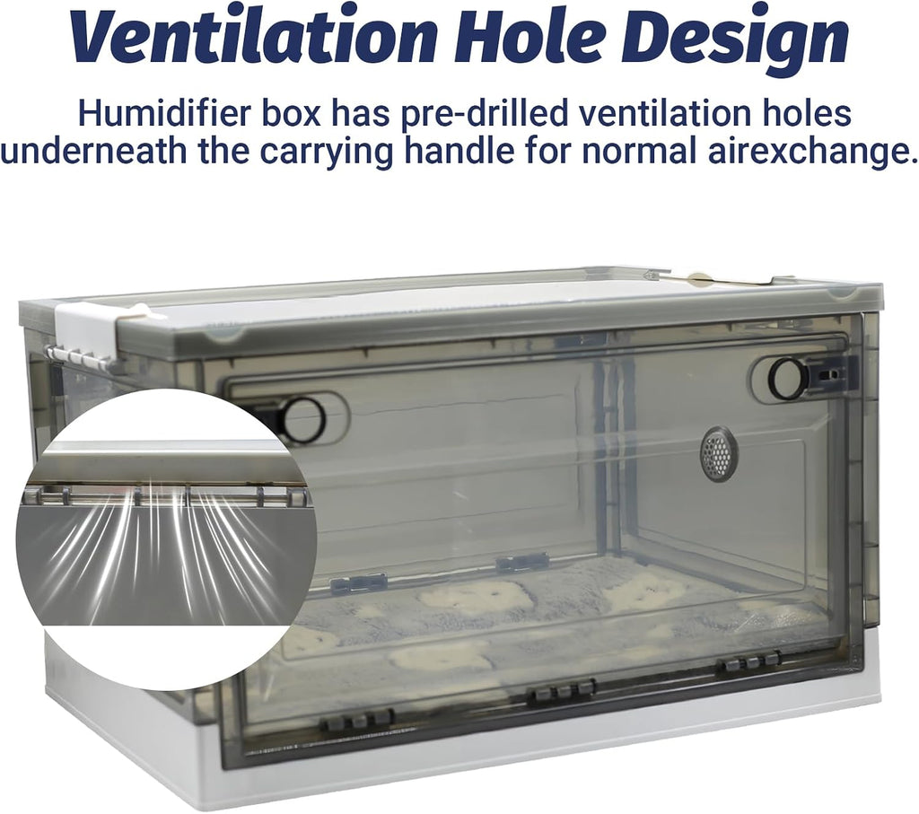REDDOUDOU 55L clear pet incubator chamber used for veterinary oxygen therapy monitoring