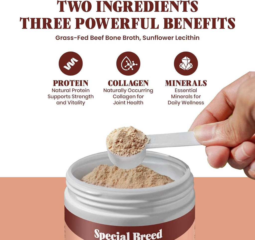 Nutritional food topper powder for picky dogs and cats.