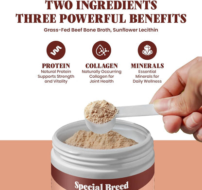Nutritional food topper powder for picky dogs and cats.