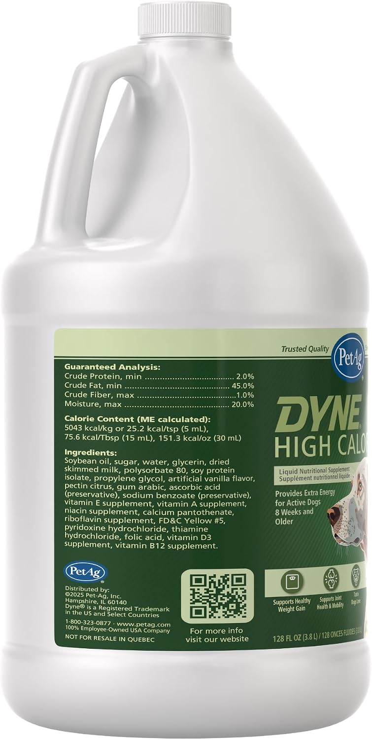 PetAg Dyne nutritional supplement for underweight dogs