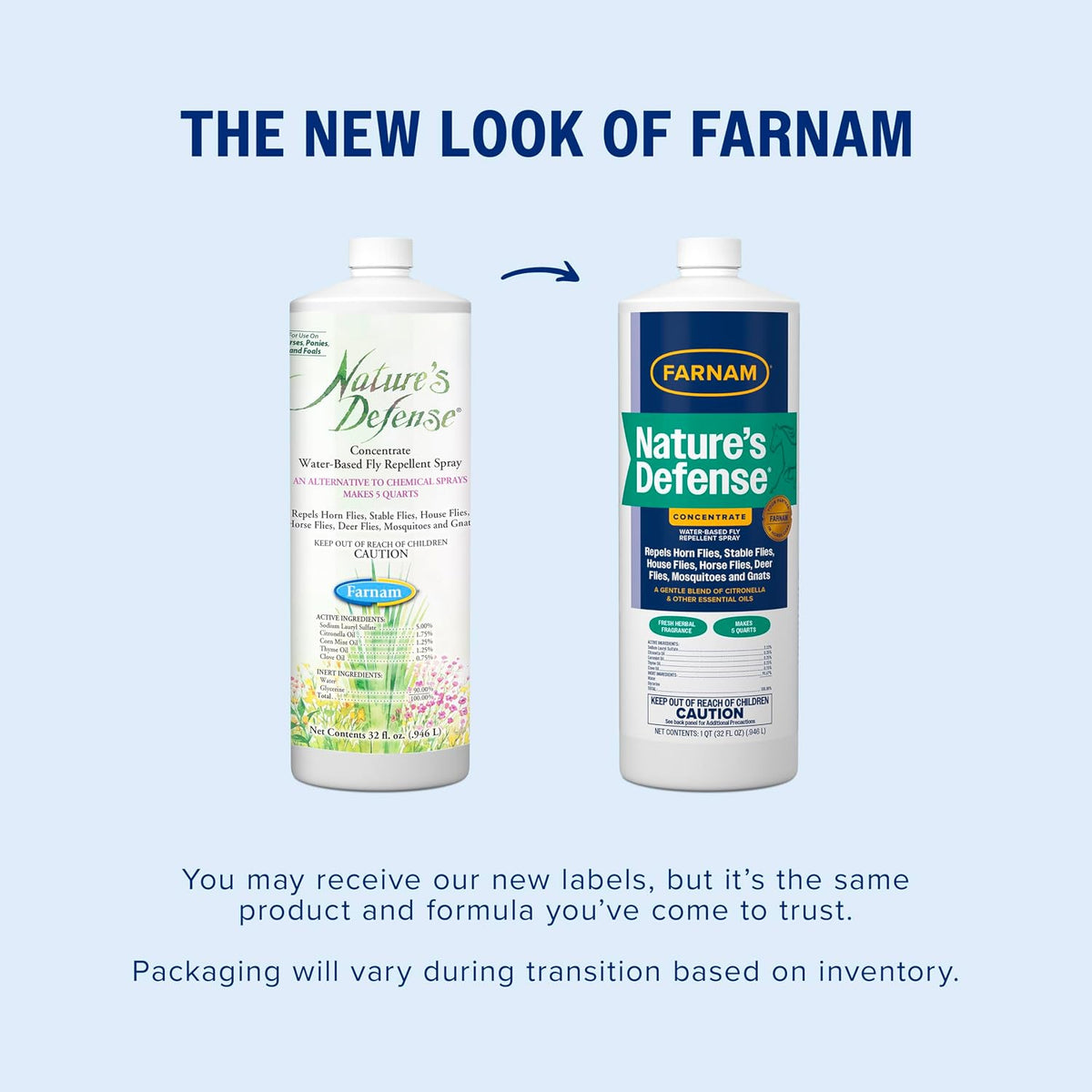Farnam horse fly spray bottle back label details