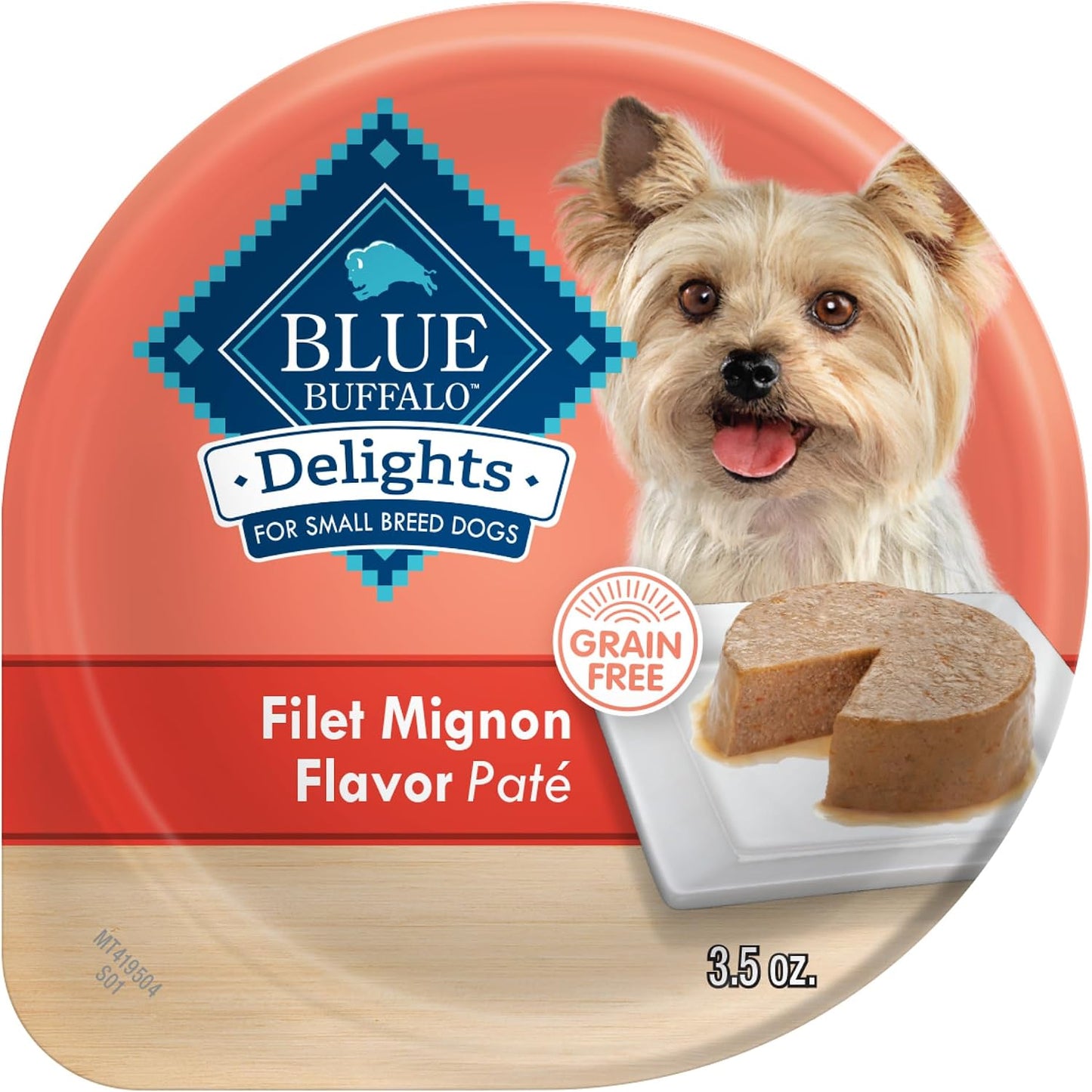Blue Buffalo Delights Variety Pack Natural Grain Free Wet Dog Food for Small Breed Dogs (Top Sirloin Flavor Pat and Grilled Chicken Flavor Pat) with Natural Ingredients, 3.5-oz. Each (12 Cups) - Image 12