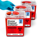 Shop Square Sharps Containers 3 Pack front view for biohazard disposal.
