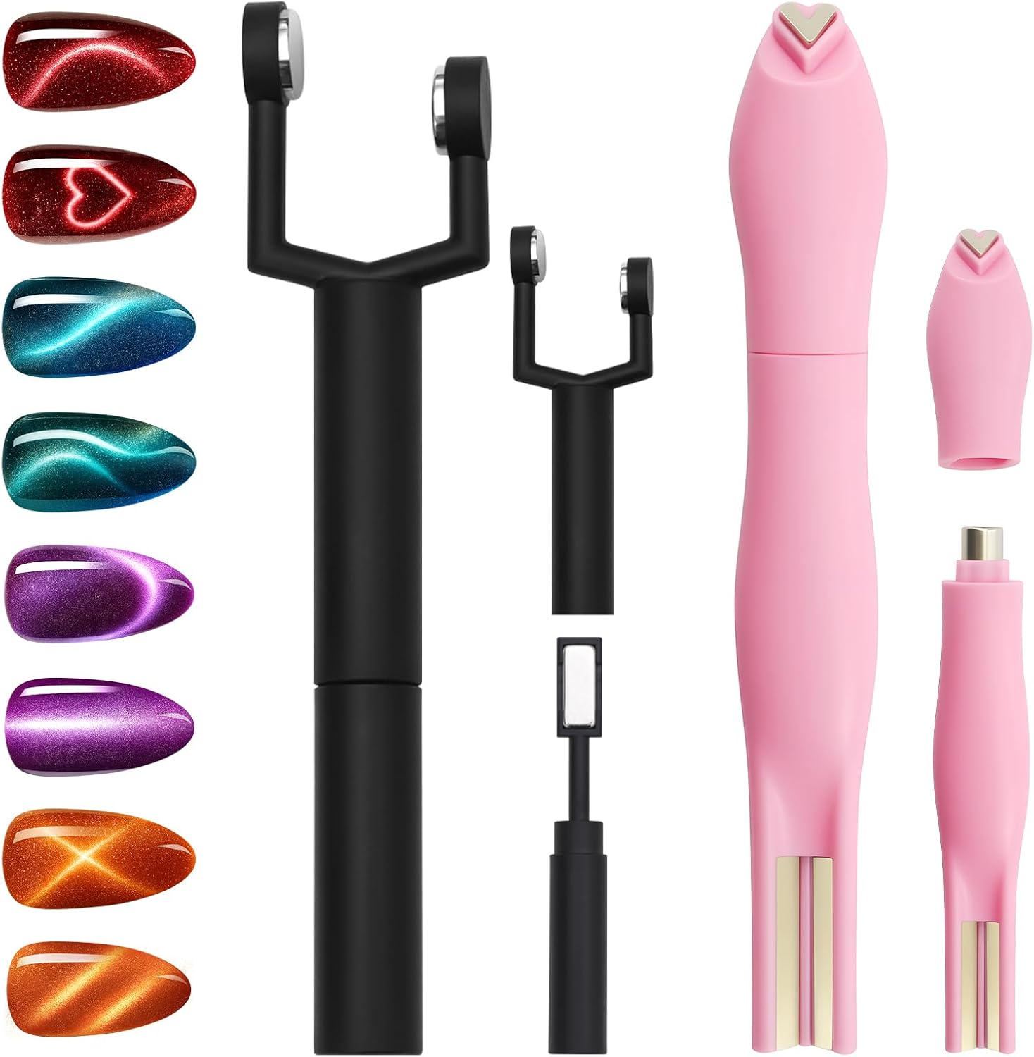 Hgeklizv Cat Eye Nail Magnet Set front view of tools