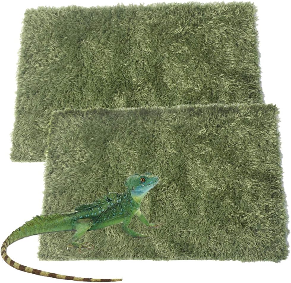 kathson 2Pcs Reptile Carpet Mat,35.4 x 17.7 in Terrarium Bedding Substrate Liner,Tortoise Imitation Rainforest Crawler Mats for Snakes Bearded Dragon Gecko Chameleon Turtles Iguana - Image 9