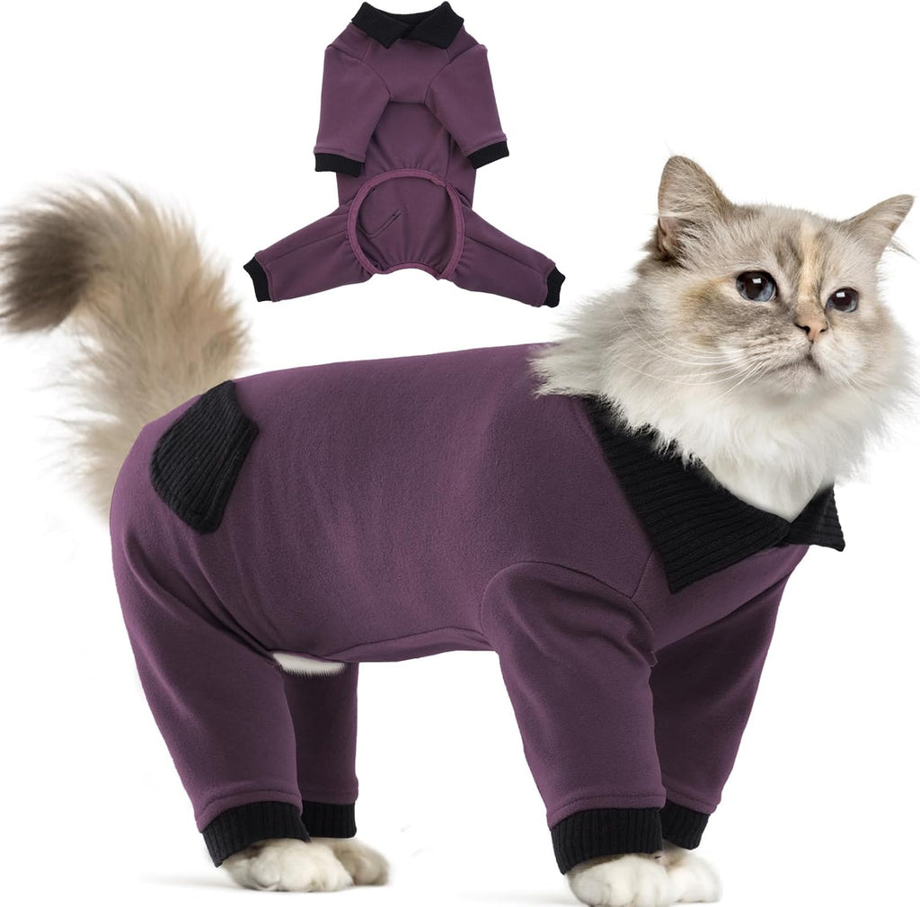 T'CHAQUE Sticky Hair Cat Clothes, Professional Recovery Suit for Cats, Anti-Shedding Shirt Outfit, Soft Pajamas for Kittens, Post-Surgery Onesie for Male & Female Cats - Image 9