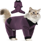T'CHAQUE Sticky Hair Cat Clothes, Professional Recovery Suit for Cats, Anti-Shedding Shirt Outfit, Soft Pajamas for Kittens, Post-Surgery Onesie for Male & Female Cats - Image 9