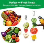 2 Pcs Bird Cage Food Holder Stainless Steel Parrot Fruit & Vegetable Skewer Hanging Foraging Toy for Parakeets, Budgies, Macaws - Image 5